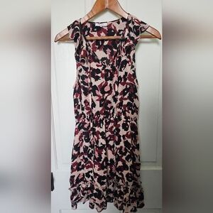 Parker Sleeveless Ruffle Dress- Animal Print- XS